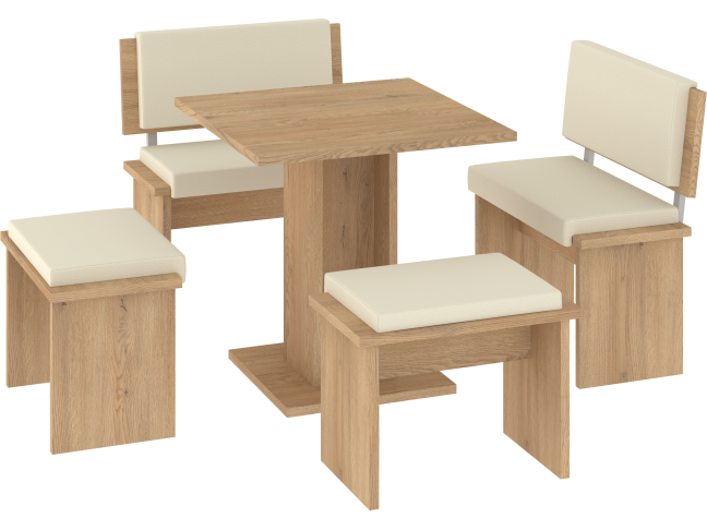 Valgomojo komplektas BOND mažas eko smėlio 4 Valgomojo komplektas BOND mažas eko smėlio 4