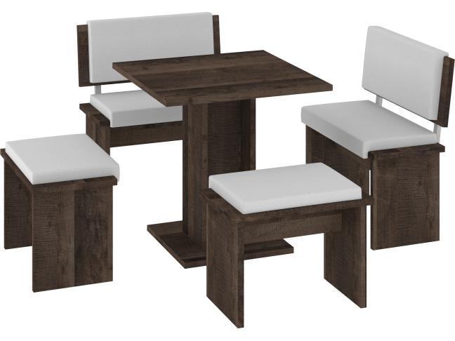 Valgomojo komplektas BOND mažas eko balta 3 Valgomojo komplektas BOND mažas eko balta 3