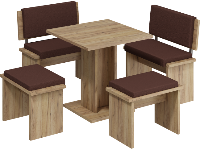 Valgomojo komplektas BOND mažas eko ruda 1 Valgomojo komplektas BOND mažas eko ruda 1