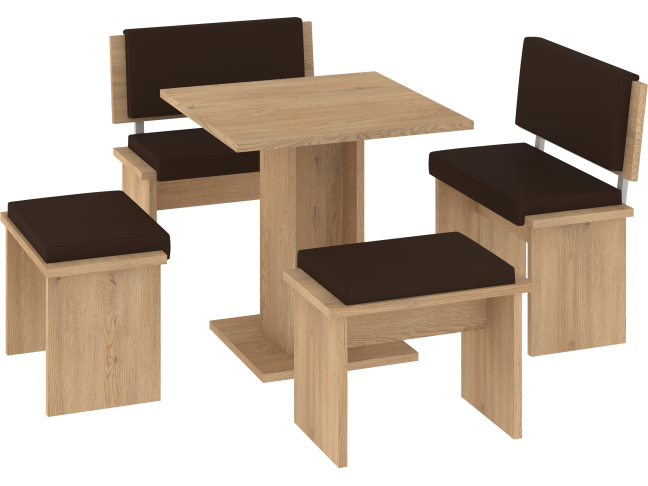 Valgomojo komplektas BOND mažas eko ruda 2