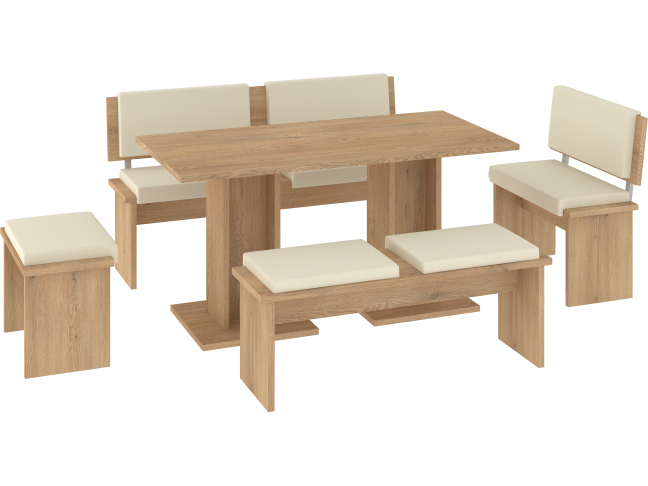 Valgomojo komplektas BOND didelis eko smėlio 4