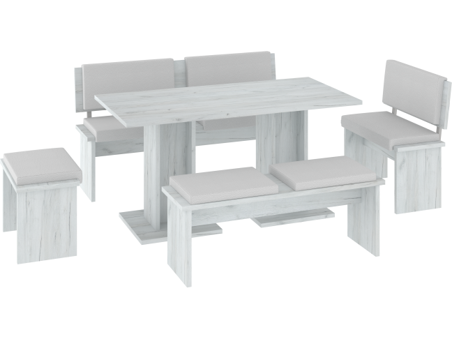 Valgomojo komplektas BOND didelis eko balta 1