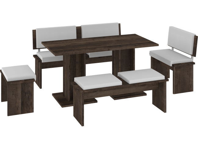 Valgomojo komplektas BOND didelis eko balta 3