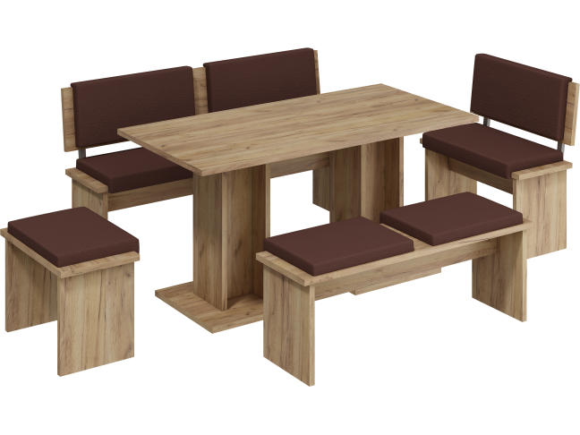 Valgomojo komplektas BOND didelis eko ruda 1