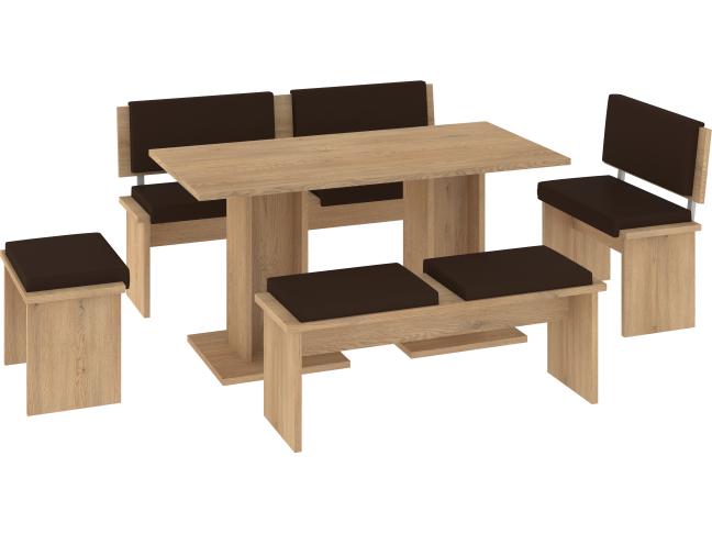 Valgomojo komplektas BOND didelis eko ruda 2