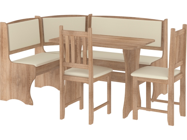 Valgomojo kampinis komplektas su kėdėmis B 4 Valgomojo kampinis komplektas su kėdėmis B 4