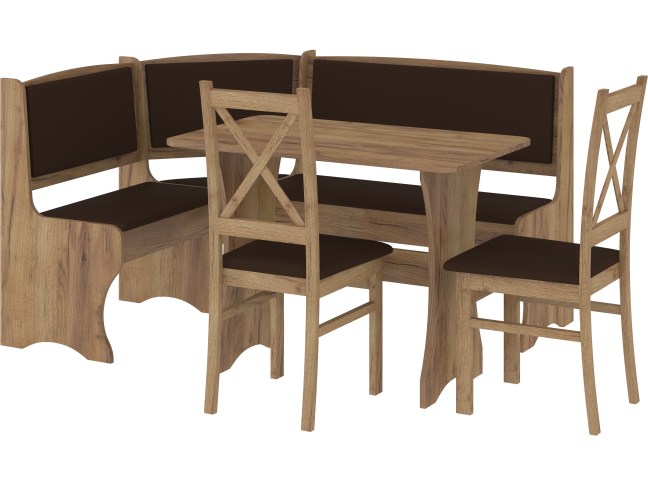 Valgomojo kampinis komplektas su kėdėmis D 3 Valgomojo kampinis komplektas su kėdėmis D 3