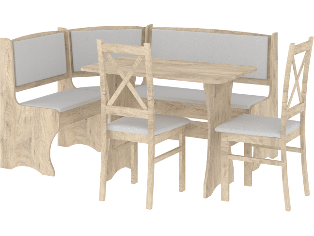 Valgomojo kampinis komplektas su kėdėmis D 8 Valgomojo kampinis komplektas su kėdėmis D 8