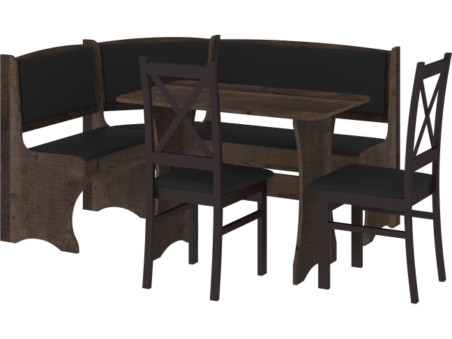 Valgomojo kampinis komplektas su kėdėmis D 6 Valgomojo kampinis komplektas su kėdėmis D 6