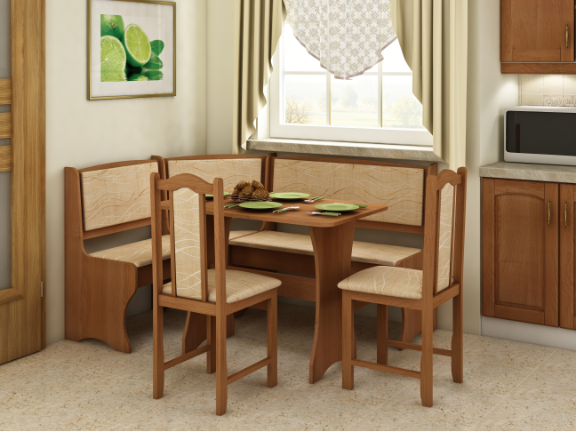 Valgomojo kampinis komplektas su kėdėmis A 3