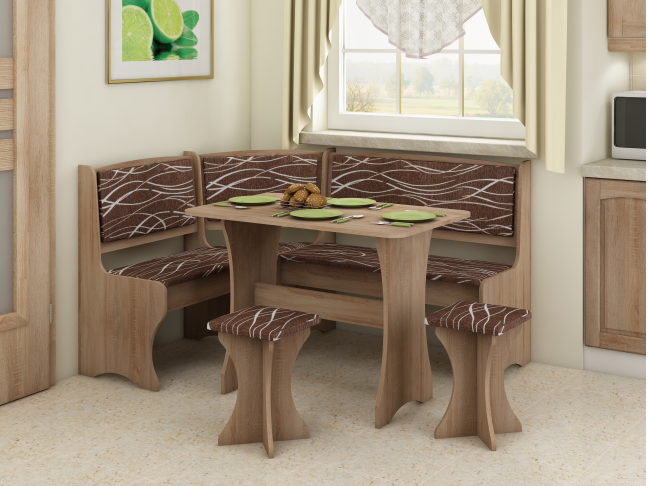 Valgomojo kampinis komplektas su taburetėmis 5 Valgomojo kampinis komplektas su taburetėmis 5