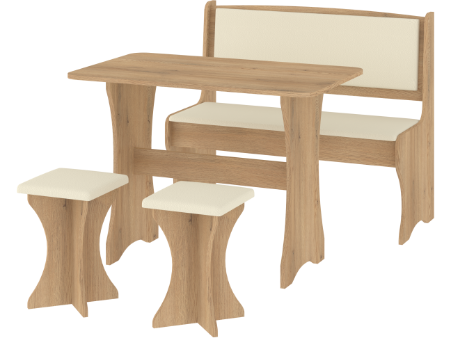 Valgomojo tiesus komplektas su taburetėmis 9