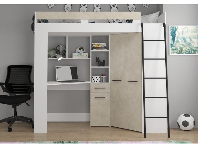 Lova su spinta ir rašomuoju stalu FLOOR 14 Lova su spinta ir rašomuoju stalu FLOOR 14