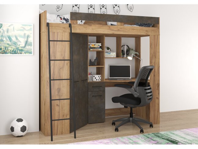 Lova su spinta ir rašomuoju stalu FLOOR 5 Lova su spinta ir rašomuoju stalu FLOOR 5