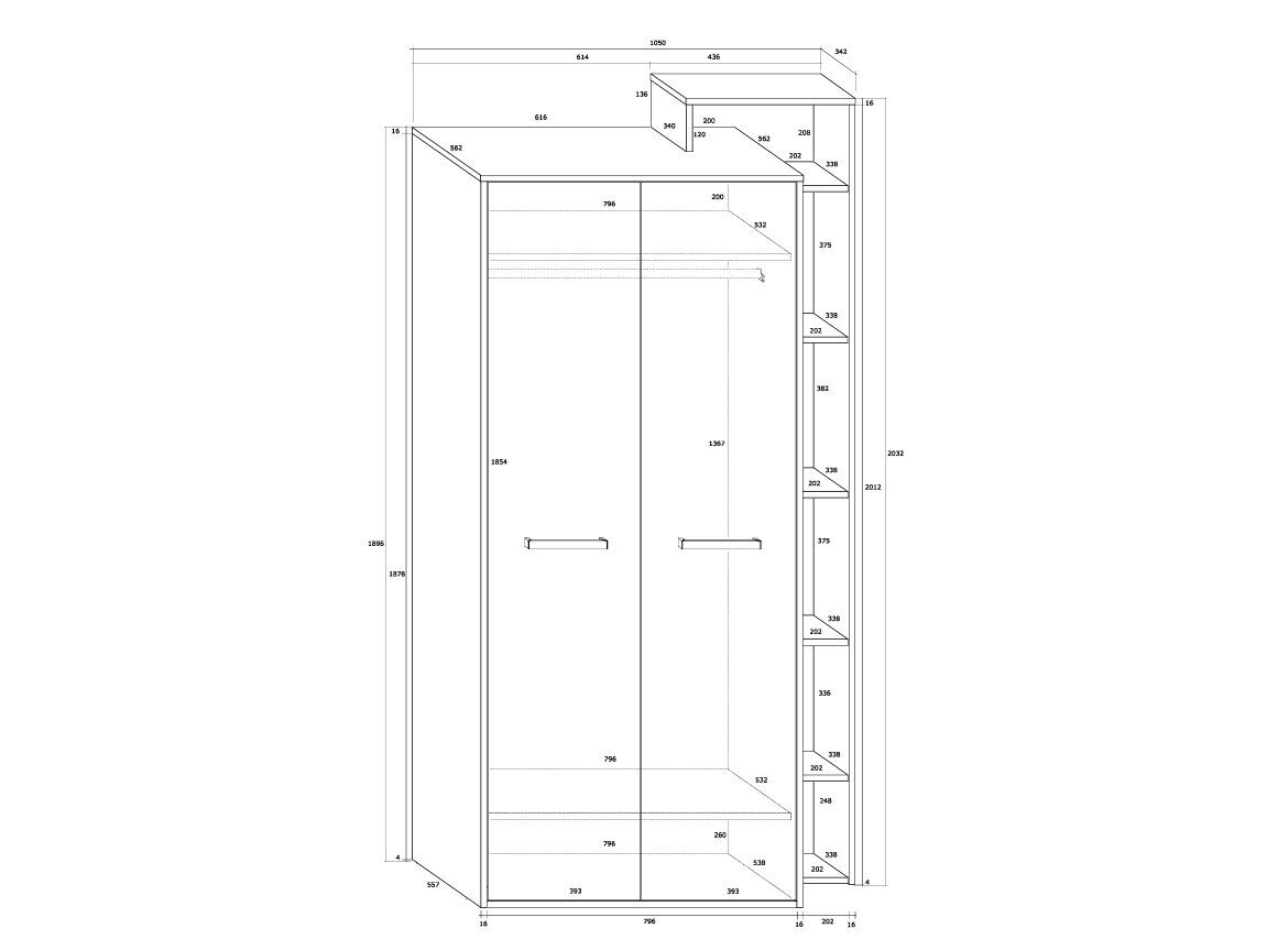 Spinta su lentynomis RIO-24 5
