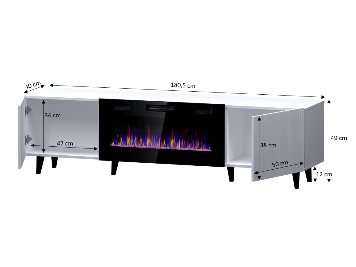 TV staliukas PAFOS RTV 180 su elektriniu židiniu 10