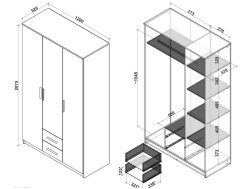 Spinta LIMA S-3 su veidrodžiu
