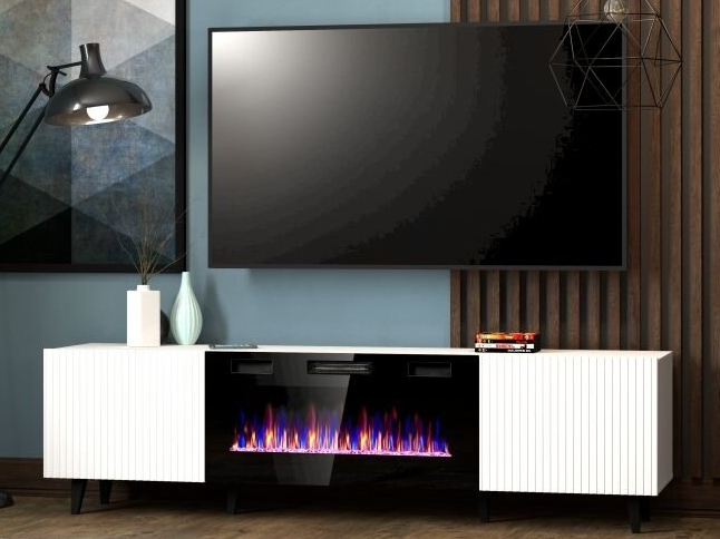 TV staliukas PAFOS RTV 180 su elektriniu židiniu