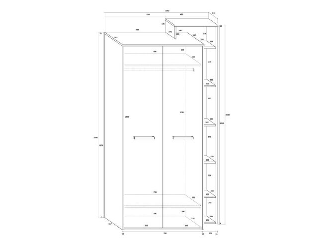 Spinta su lentynomis RIO-24 5 Spinta su lentynomis RIO-24 5
