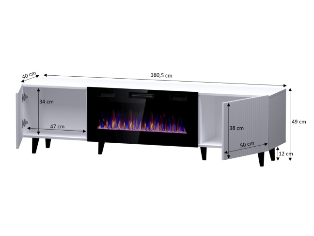 TV staliukas PAFOS RTV 180 su elektriniu židiniu 10 TV staliukas PAFOS RTV 180 su elektriniu židiniu 10