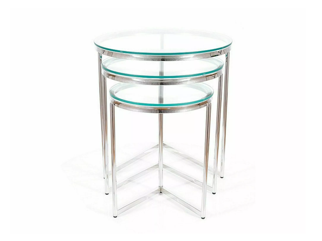 Stiklinis kavos staliukų rinkinys TRINITY 2 Stiklinis kavos staliukų rinkinys TRINITY 2