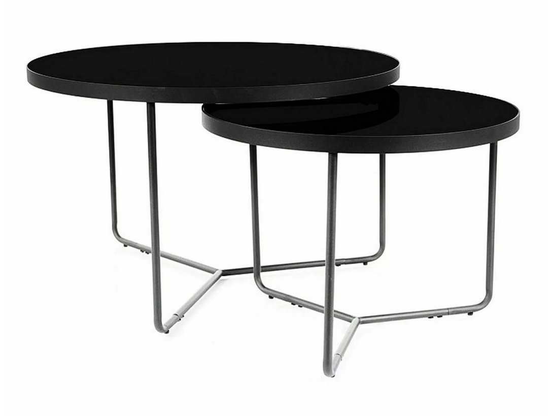 Stiklinis kavos staliukų rinkinys ITALIA Stiklinis kavos staliukų rinkinys ITALIA