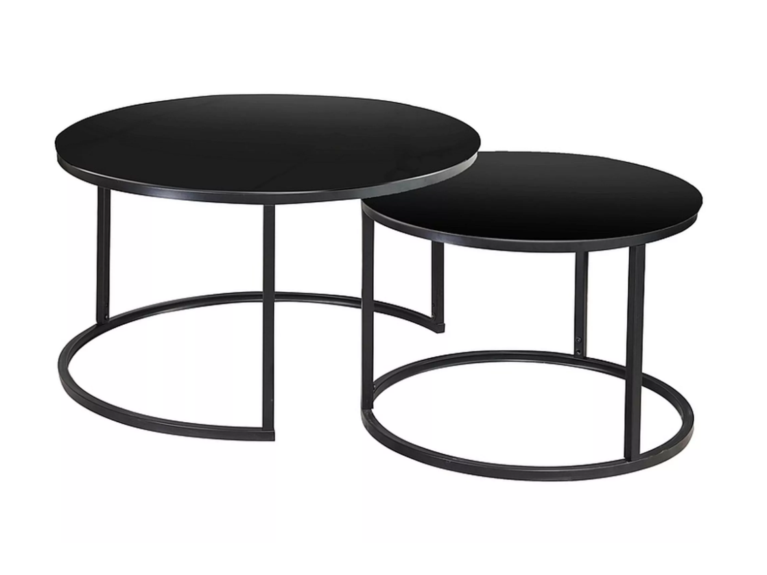 Stiklinis kavos staliukų rinkinys ATLANTA D 1 Stiklinis kavos staliukų rinkinys ATLANTA D 1