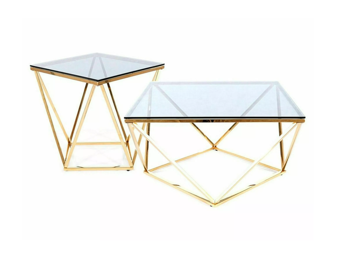 Stiklinis kavos staliukas SILVER B 2