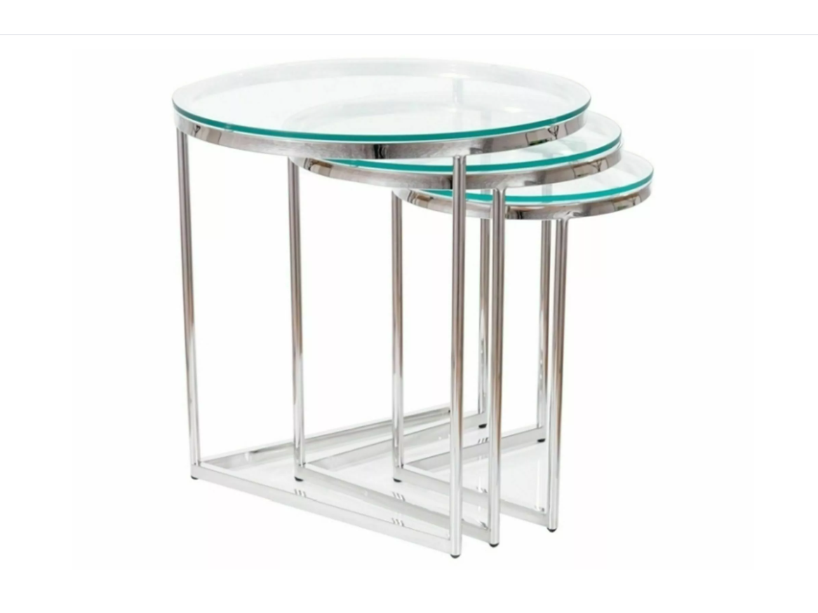 Stiklinis kavos staliukų rinkinys TRINITY 1 Stiklinis kavos staliukų rinkinys TRINITY 1