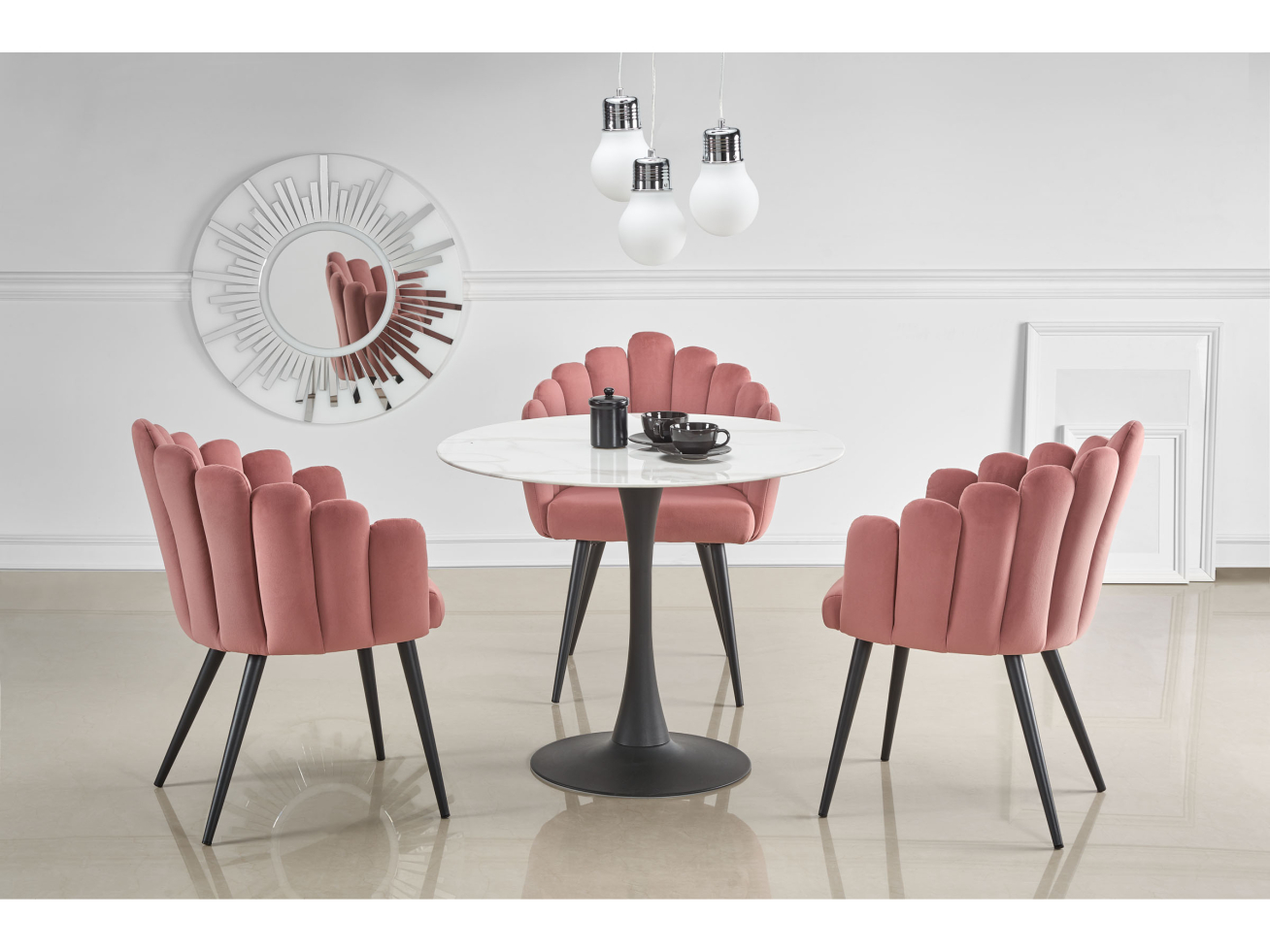 Apvalus stiklinis stalas AMBROSIO 1