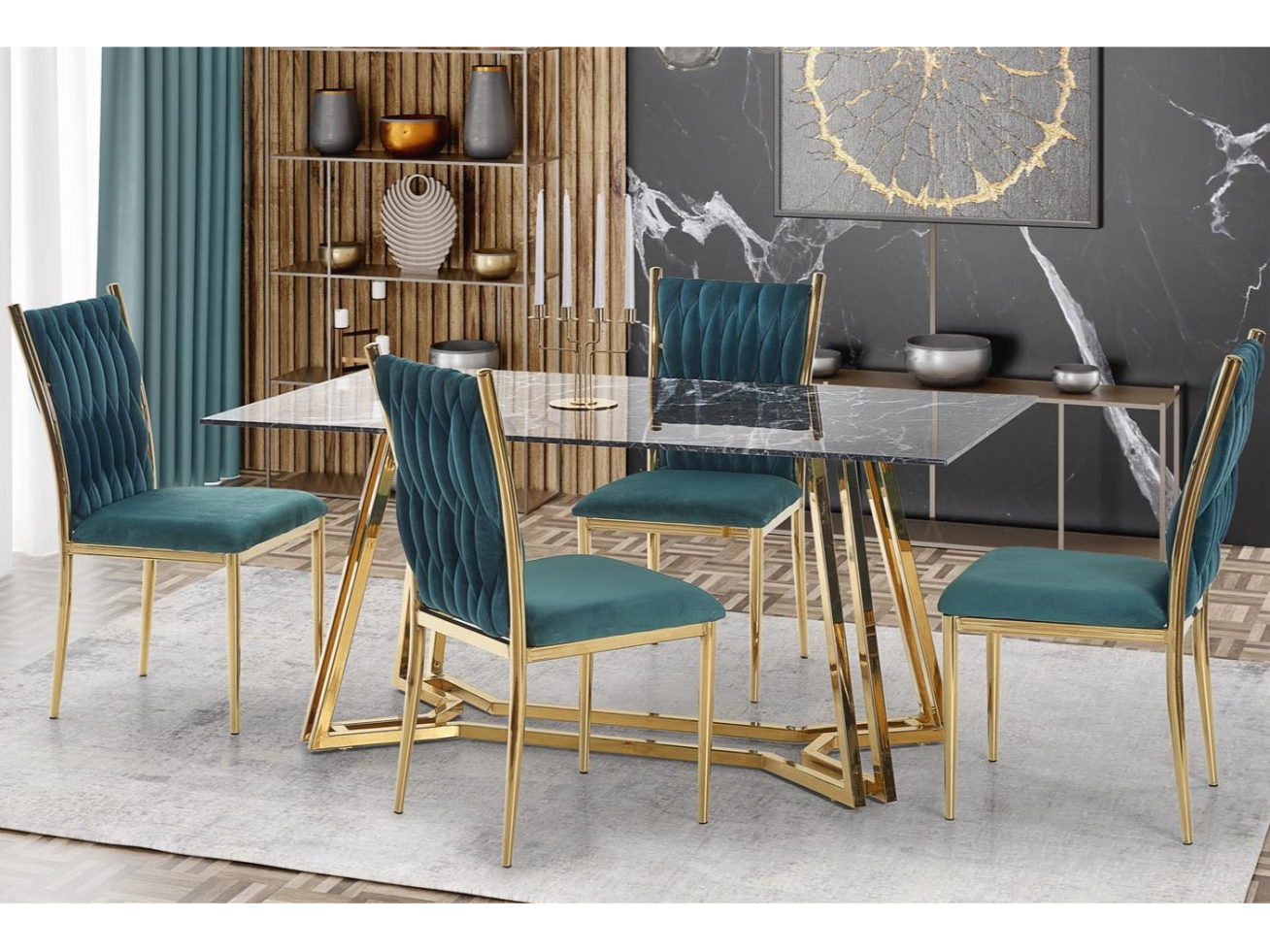 Stiklinis valgomojo stalas KONAMI