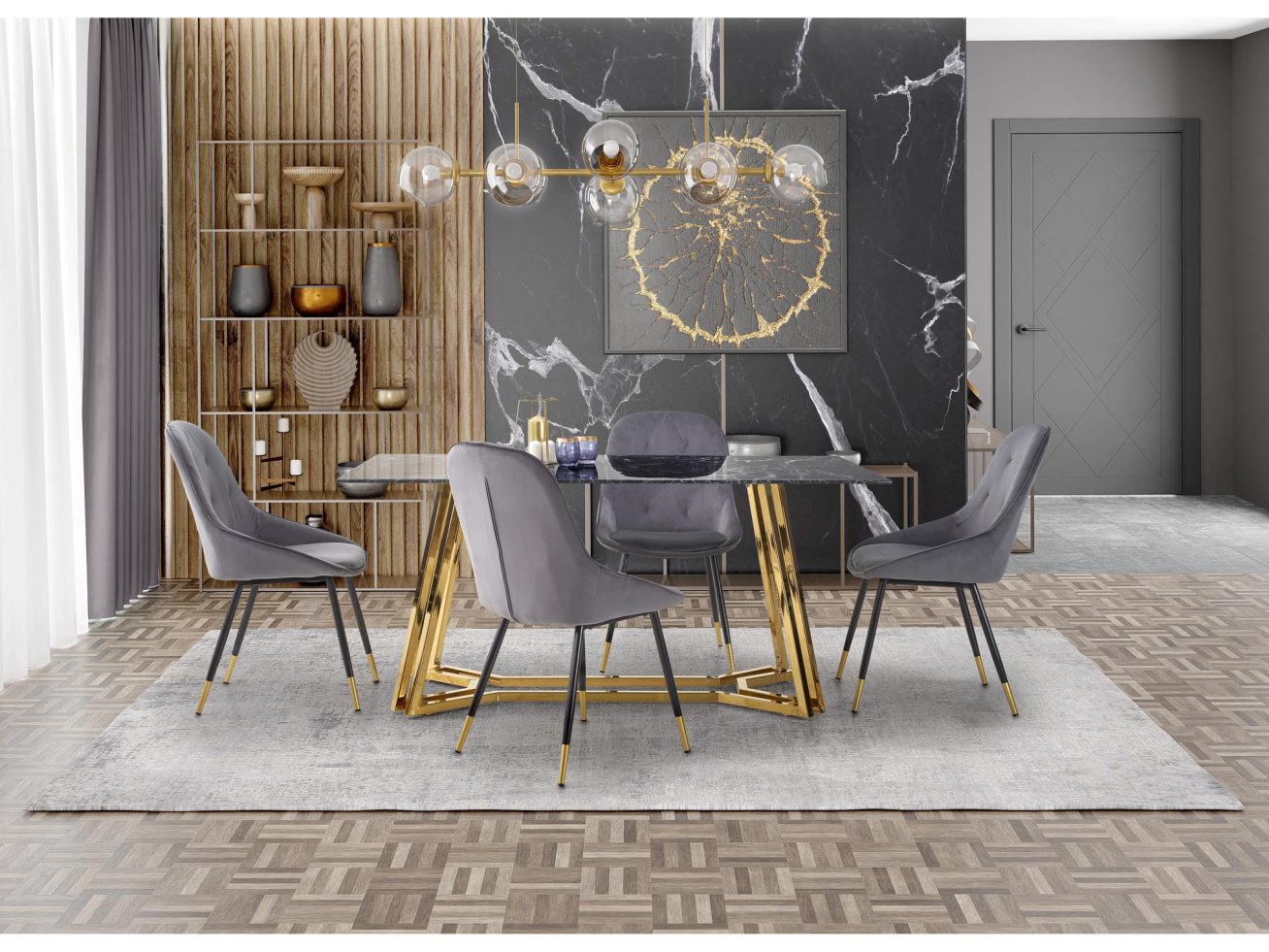 Stiklinis valgomojo stalas KONAMI 1