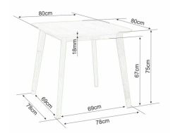 Stalas MOSSO III 80x80
