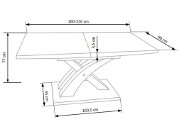 Išskleidžiamas stalas SANDOR LAK