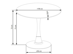 Apvalus stiklinis stalas AMBROSIO
