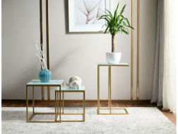 Stiklinis kavos staliukų rinkinys GLORIA II