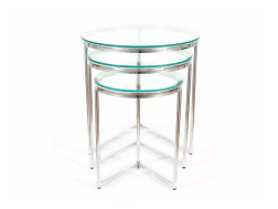 Stiklinis kavos staliukų rinkinys TRINITY