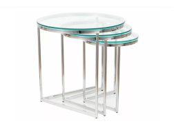 Stiklinis kavos staliukų rinkinys TRINITY