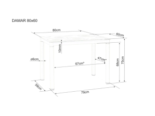 Stalas DAMAR 100x60