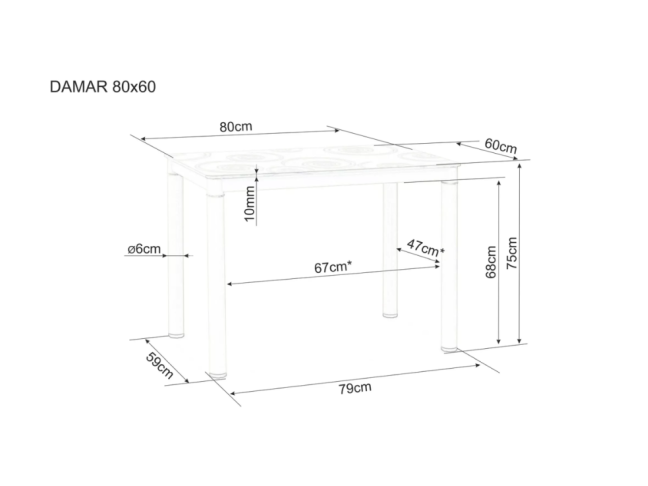Stalas DAMAR 100x60 8