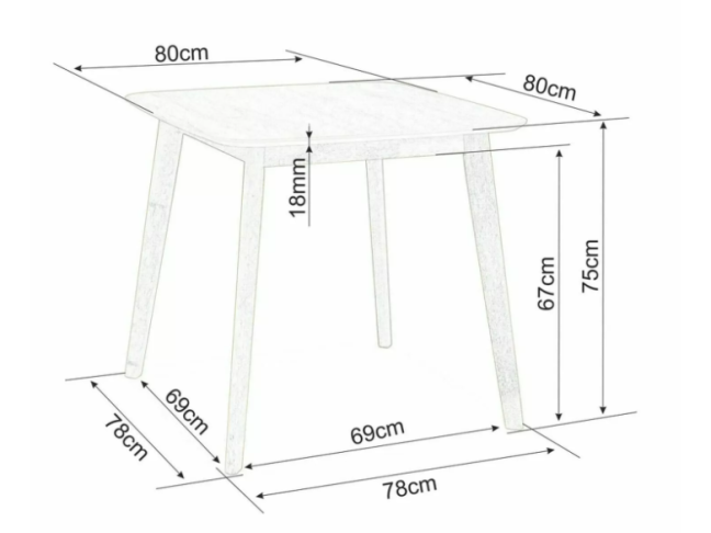 Stalas MOSSO III 80x80 2