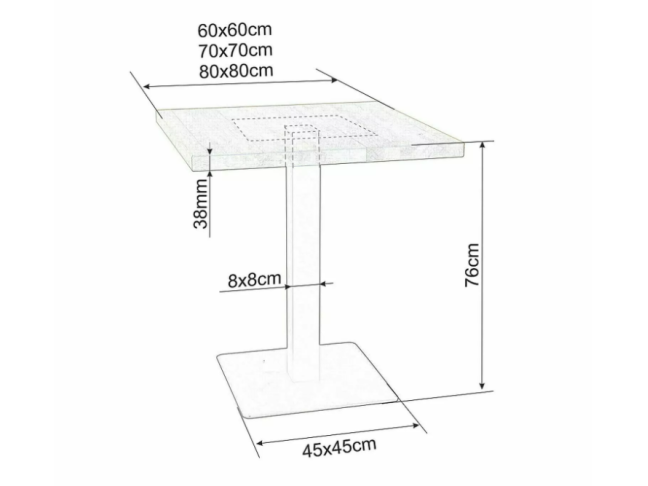 Stalas PURO 60x60 ĄŽUOLAS 3 Stalas PURO 60x60 ĄŽUOLAS 3