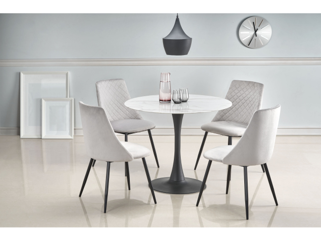 Apvalus stiklinis stalas AMBROSIO