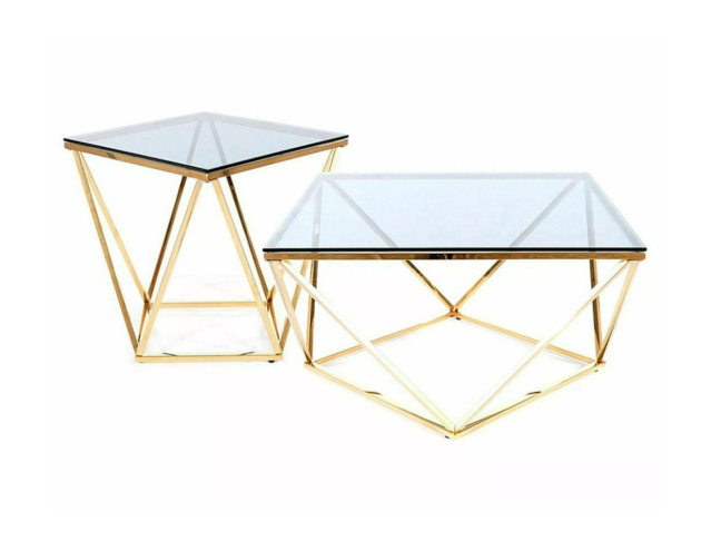 Stiklinis kavos staliukas SILVER B 2 Stiklinis kavos staliukas SILVER B 2