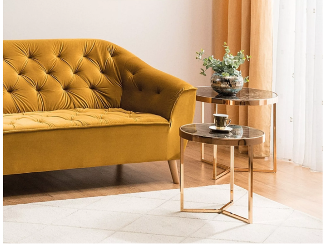 Stiklinis kavos staliukų rinkinys DELIA II 2 Stiklinis kavos staliukų rinkinys DELIA II 2