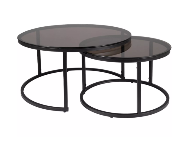 Stiklinis kavos staliukų rinkinys FERRANTE E Stiklinis kavos staliukų rinkinys FERRANTE E