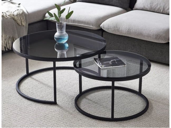 Stiklinis kavos staliukų rinkinys FERRANTE E 2