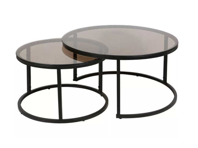 Stiklinis kavos staliukų rinkinys FERRANTE E 1 Stiklinis kavos staliukų rinkinys FERRANTE E 1