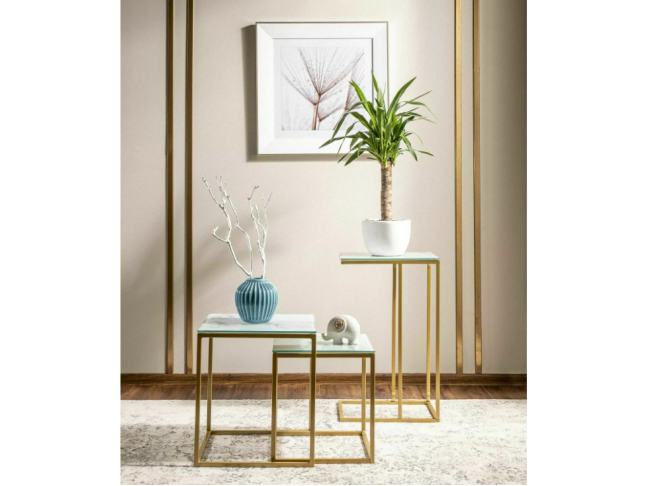 Stiklinis kavos staliukų rinkinys GLORIA II 3