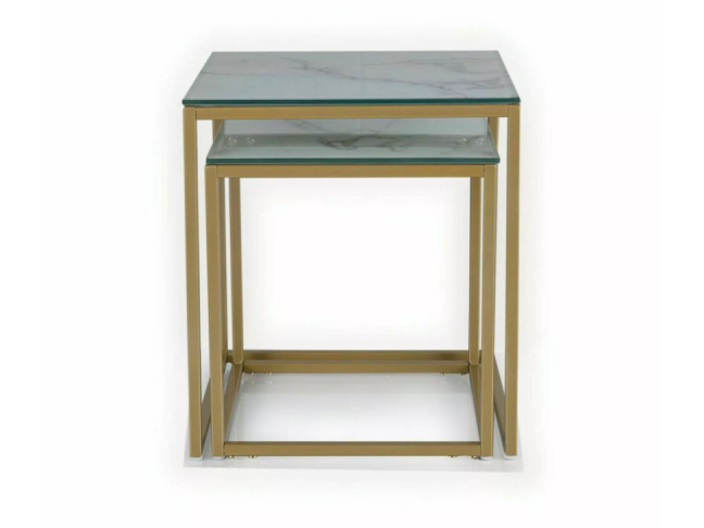 Stiklinis kavos staliukų rinkinys GLORIA II 1 Stiklinis kavos staliukų rinkinys GLORIA II 1